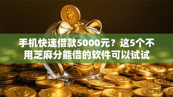 手机快速借款5000元?这5个不用芝麻分能借的软件可以试试 手机快速借款5000元?这5个不用芝麻分能借的软件可以试试