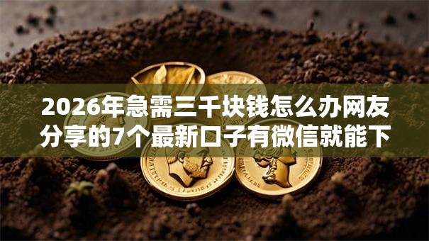 2026年急需三千块钱怎么办网友分享的7个最新口子有微信就能下我觉得不错! 2026年急需三千块钱怎么办网友分享的7个最新口子有微信就能下我觉得不错!