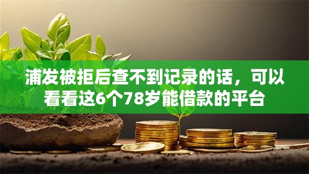 浦发被拒后查不到记录的话，可以看看这6个78岁能借款的平台