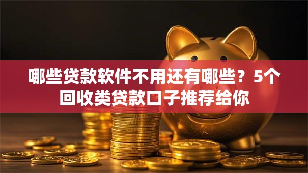 哪些贷款软件不用还有哪些？5个回收类贷款口子推荐给你