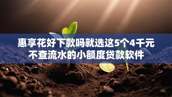惠享花好下款吗就选这5个4千元不查流水的小额度贷款软件