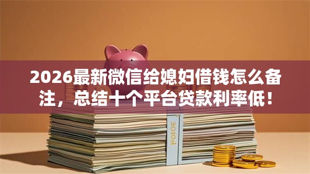 2026最新微信给媳妇借钱怎么备注,总结十个平台贷款利率低! 2026最新微信给媳妇借钱怎么备注,总结十个平台贷款利率低!