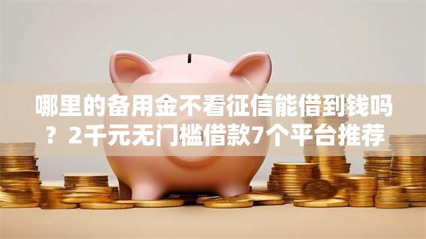 哪里的备用金不看征信能借到钱吗?2千元无门槛借款7个平台推荐 哪里的备用金不看征信能借到钱吗?2千元无门槛借款7个平台推荐