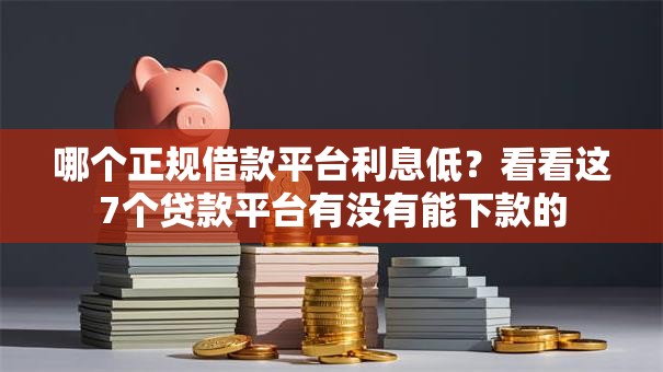 哪个正规借款平台利息低?看看这7个贷款平台有没有能下款的 哪个正规借款平台利息低?看看这7个贷款平台有没有能下款的