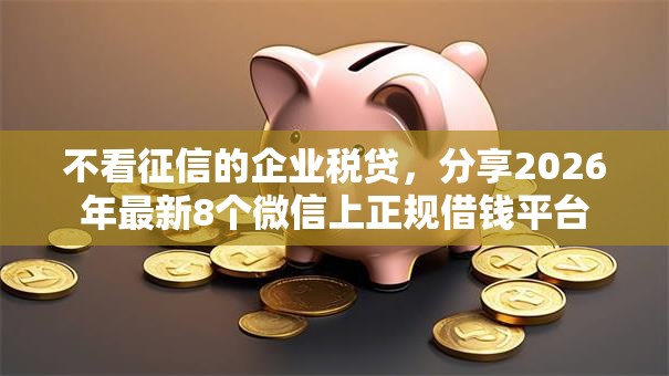 不看征信的企业税贷，分享2026年最新8个微信上正规借钱平台