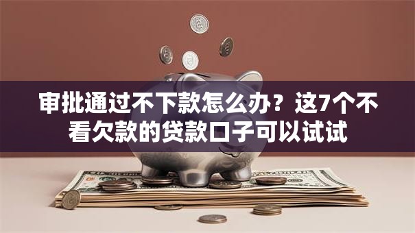 审批通过不下款怎么办?这7个不看欠款的贷款口子可以试试 审批通过不下款怎么办?这7个不看欠款的贷款口子可以试试