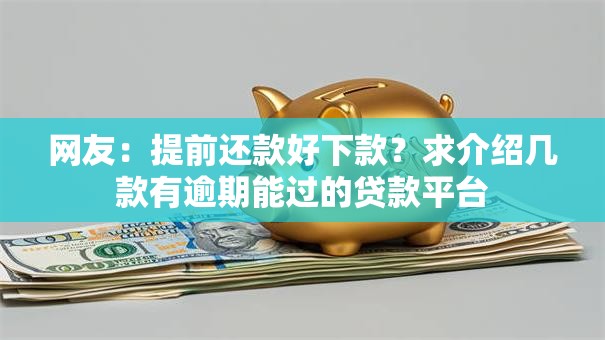 网友:提前还款好下款?求介绍几款有逾期能过的贷款平台 网友:提前还款好下款?求介绍几款有逾期能过的贷款平台