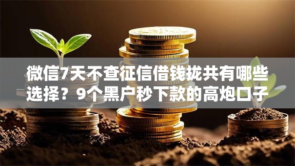 微信7天不查征信借钱拢共有哪些选择?9个黑户秒下款的高炮口子详解 微信7天不查征信借钱拢共有哪些选择?9个黑户秒下款的高炮口子详解