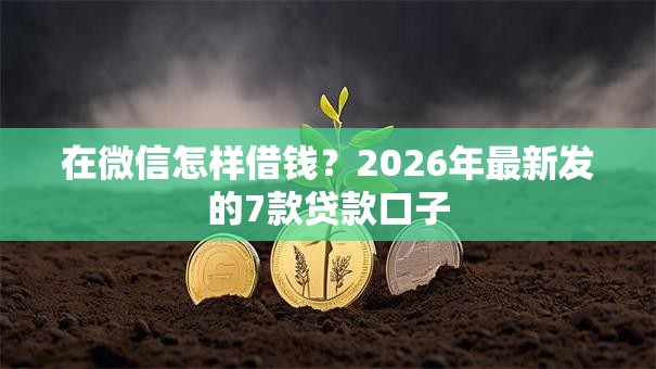 在微信怎样借钱？2026年最新发的7款贷款口子