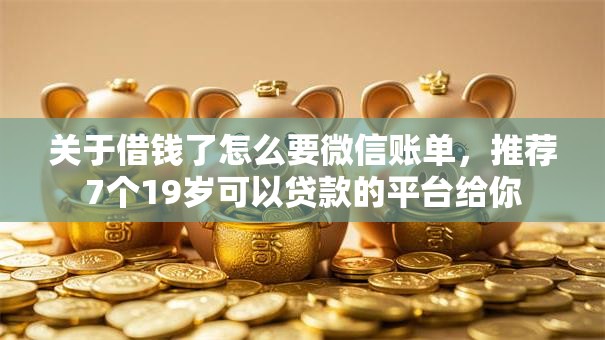 关于借钱了怎么要微信账单，推荐7个19岁可以贷款的平台给你