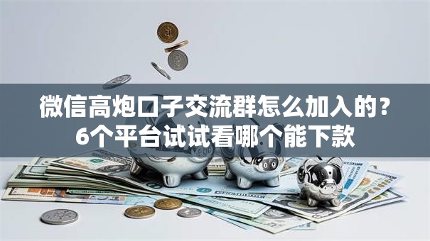 微信高炮口子交流群怎么加入的？6个平台试试看哪个能下款