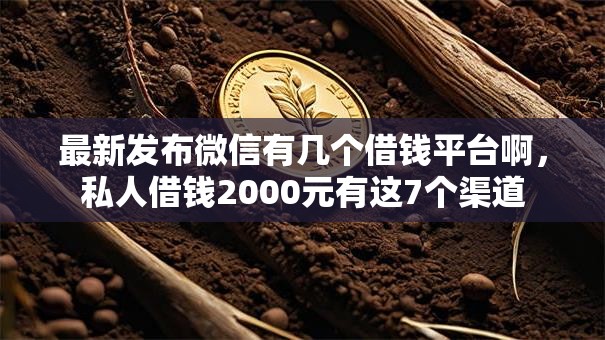 最新发布微信有几个借钱平台啊,私人借钱2000元有这7个渠道 最新发布微信有几个借钱平台啊,私人借钱2000元有这7个渠道