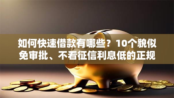 如何快速借款有哪些?10个貌似免审批、不看征信利息低的正规网贷平台合集 如何快速借款有哪些?10个貌似免审批、不看征信利息低的正规网贷平台合集