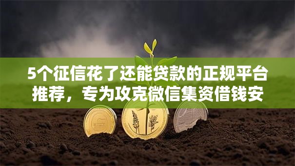 5个征信花了还能贷款的正规平台推荐,专为攻克微信集资借钱安全吗难题 5个征信花了还能贷款的正规平台推荐,专为攻克微信集资借钱安全吗难题
