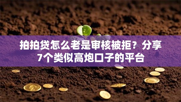 拍拍贷怎么老是审核被拒？分享7个类似高炮口子的平台
