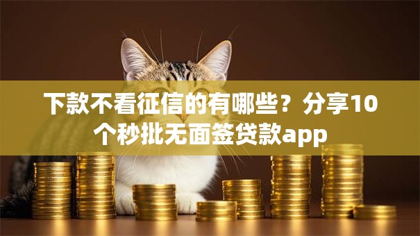 下款不看征信的有哪些？分享10个秒批无面签贷款app