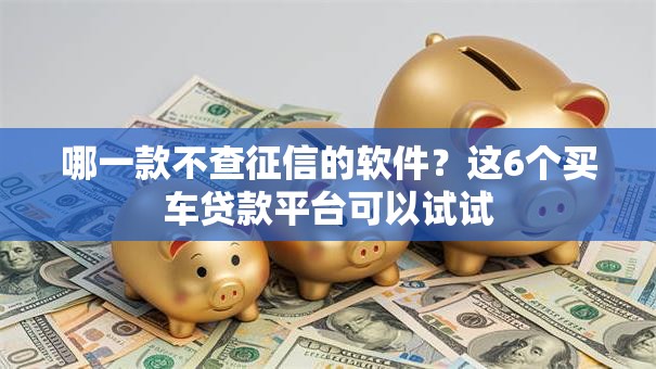 哪一款不查征信的软件?这6个买车贷款平台可以试试 哪一款不查征信的软件?这6个买车贷款平台可以试试
