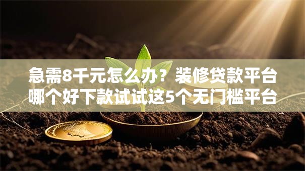 急需8千元怎么办?装修贷款平台哪个好下款试试这5个无门槛平台 急需8千元怎么办?装修贷款平台哪个好下款试试这5个无门槛平台