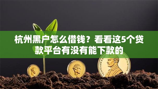 杭州黑户怎么借钱?看看这5个贷款平台有没有能下款的 杭州黑户怎么借钱?看看这5个贷款平台有没有能下款的