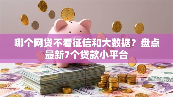 哪个网贷不看征信和大数据？盘点最新7个贷款小平台