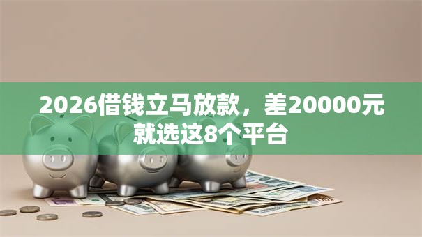 2026借钱立马放款，差20000元就选这8个平台