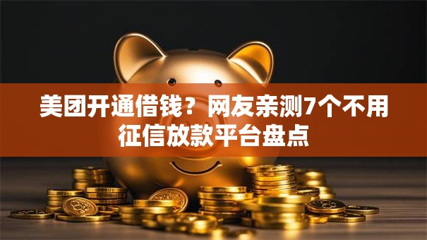 美团开通借钱?网友亲测7个不用征信放款平台盘点 美团开通借钱?网友亲测7个不用征信放款平台盘点