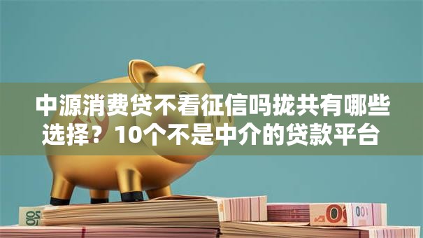 中源消费贷不看征信吗拢共有哪些选择？10个不是中介的贷款平台详解
