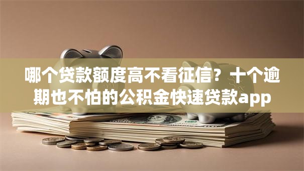 哪个贷款额度高不看征信?十个逾期也不怕的公积金快速贷款app 哪个贷款额度高不看征信?十个逾期也不怕的公积金快速贷款app
