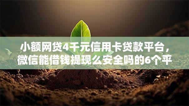 小额网贷4千元信用卡贷款平台,微信能借钱提现么安全吗的6个平台介绍 小额网贷4千元信用卡贷款平台,微信能借钱提现么安全吗的6个平台介绍