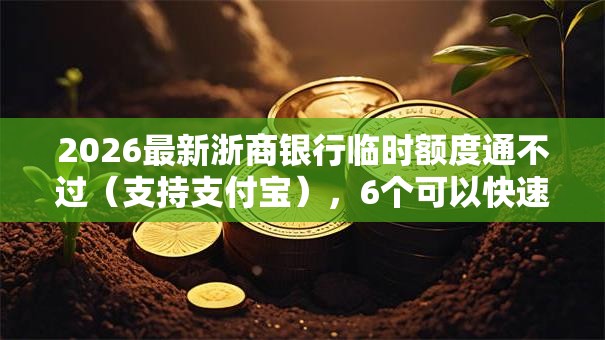 2026最新浙商银行临时额度通不过（支持支付宝），6个可以快速借钱的平台无私分享