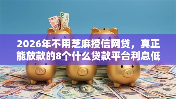 2026年不用芝麻授信网贷,真正能放款的8个什么贷款平台利息低推荐 2026年不用芝麻授信网贷,真正能放款的8个什么贷款平台利息低推荐