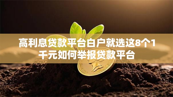 高利息贷款平台白户就选这8个1千元如何举报贷款平台