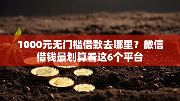 1000元无门槛借款去哪里？微信借钱最划算看这6个平台