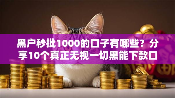 黑户秒批1000的口子有哪些?分享10个真正无视一切黑能下款口子 黑户秒批1000的口子有哪些?分享10个真正无视一切黑能下款口子