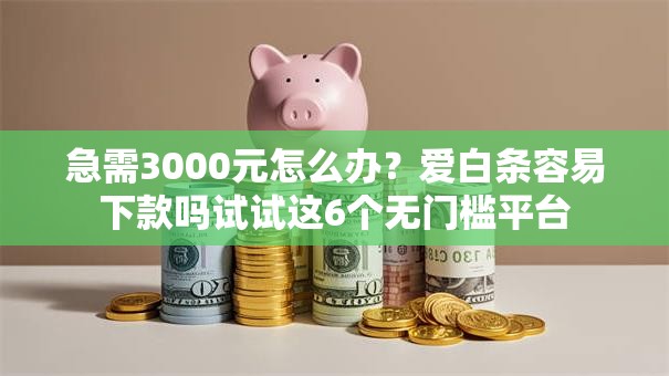 急需3000元怎么办?爱白条容易下款吗试试这6个无门槛平台 急需3000元怎么办?爱白条容易下款吗试试这6个无门槛平台