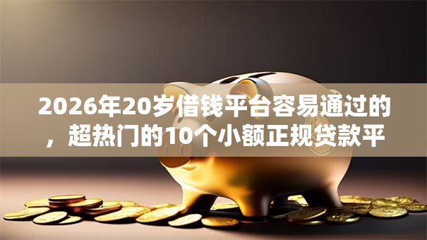 2026年20岁借钱平台容易通过的，超热门的10个小额正规贷款平台推荐