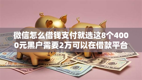 微信怎么借钱支付就选这8个4000元黑户需要2万可以在借款平台借款 微信怎么借钱支付就选这8个4000元黑户需要2万可以在借款平台借款