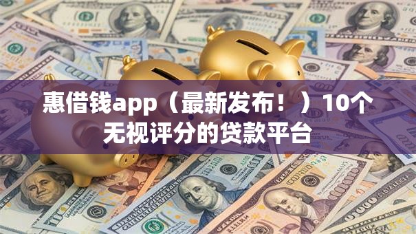 惠借钱app（最新发布！）10个无视评分的贷款平台