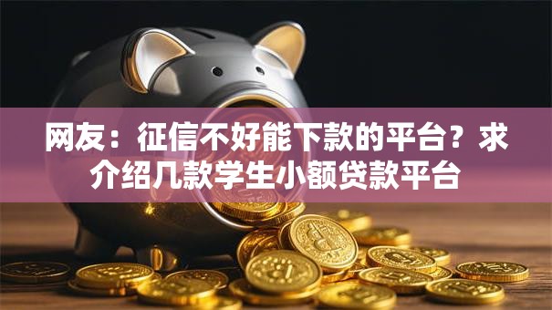 网友:征信不好能下款的平台?求介绍几款学生小额贷款平台 网友:征信不好能下款的平台?求介绍几款学生小额贷款平台