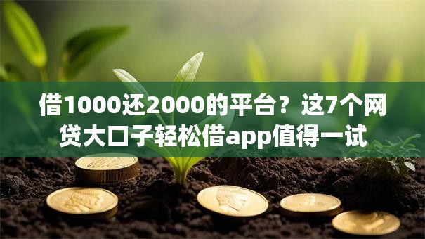 借1000还2000的平台?这7个网贷大口子轻松借app值得一试 借1000还2000的平台?这7个网贷大口子轻松借app值得一试
