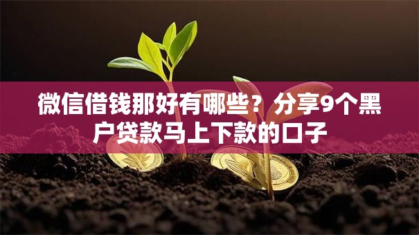 微信借钱那好有哪些?分享9个黑户贷款马上下款的口子 微信借钱那好有哪些?分享9个黑户贷款马上下款的口子