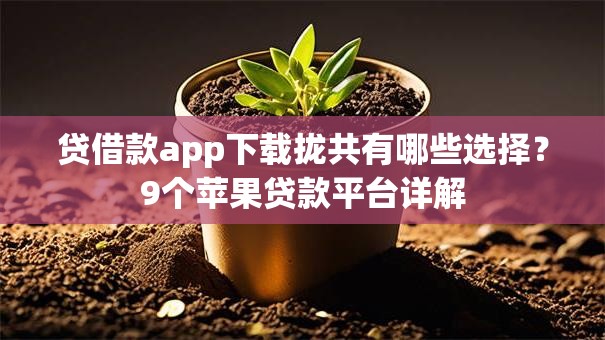 贷借款app下载拢共有哪些选择?9个苹果贷款平台详解 贷借款app下载拢共有哪些选择?9个苹果贷款平台详解