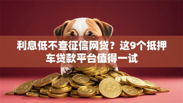 利息低不查征信网贷?这9个抵押车贷款平台值得一试 利息低不查征信网贷?这9个抵押车贷款平台值得一试