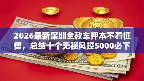 2026最新深圳全款车押本不看征信，总结十个无视风控5000必下口子！