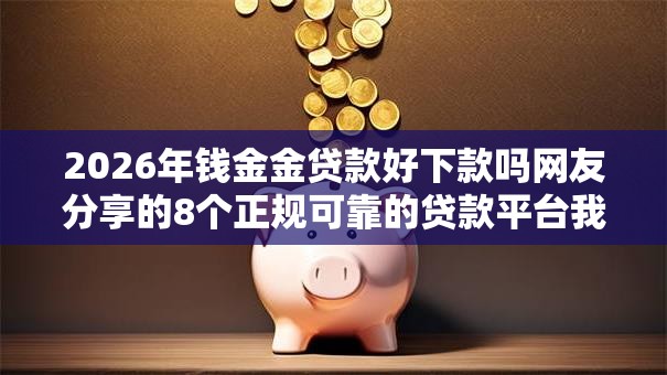 2026年钱金金贷款好下款吗网友分享的8个正规可靠的贷款平台我觉得不错！
