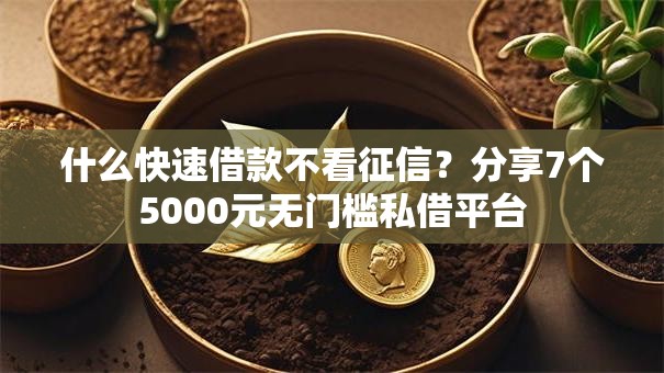 什么快速借款不看征信？分享7个5000元无门槛私借平台