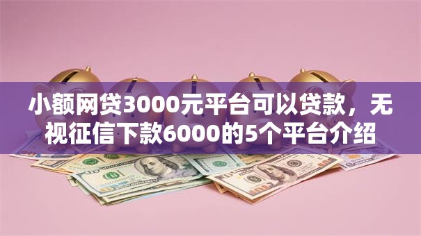 小额网贷3000元平台可以贷款，无视征信下款6000的5个平台介绍