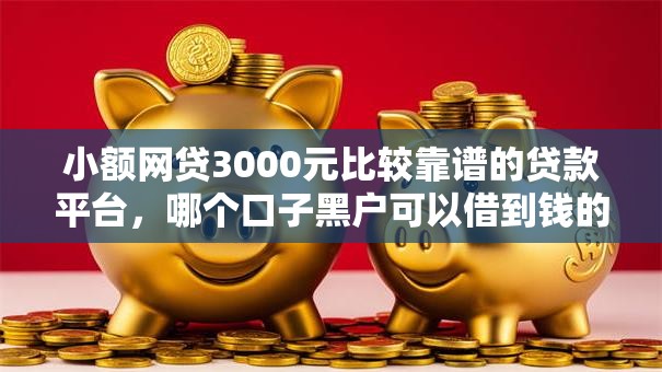 小额网贷3000元比较靠谱的贷款平台，哪个口子黑户可以借到钱的6个平台介绍