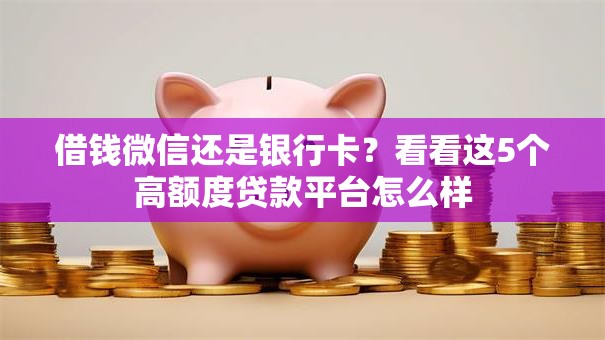 借钱微信还是银行卡?看看这5个高额度贷款平台怎么样 借钱微信还是银行卡?看看这5个高额度贷款平台怎么样