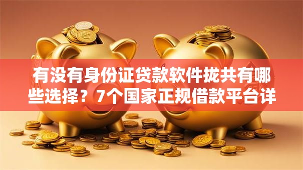 有没有身份证贷款软件拢共有哪些选择?7个国家正规借款平台详解 有没有身份证贷款软件拢共有哪些选择?7个国家正规借款平台详解